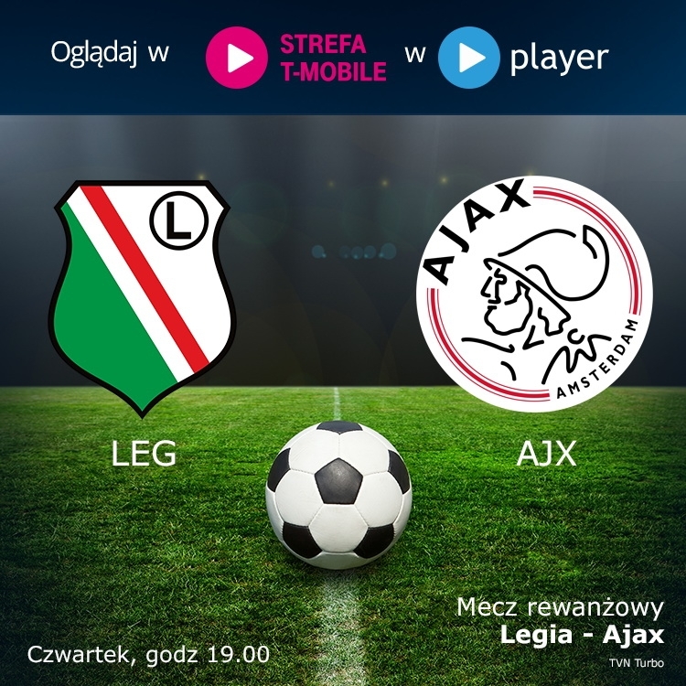 News: Mecz Legia – Ajax na żywo w Player.pl