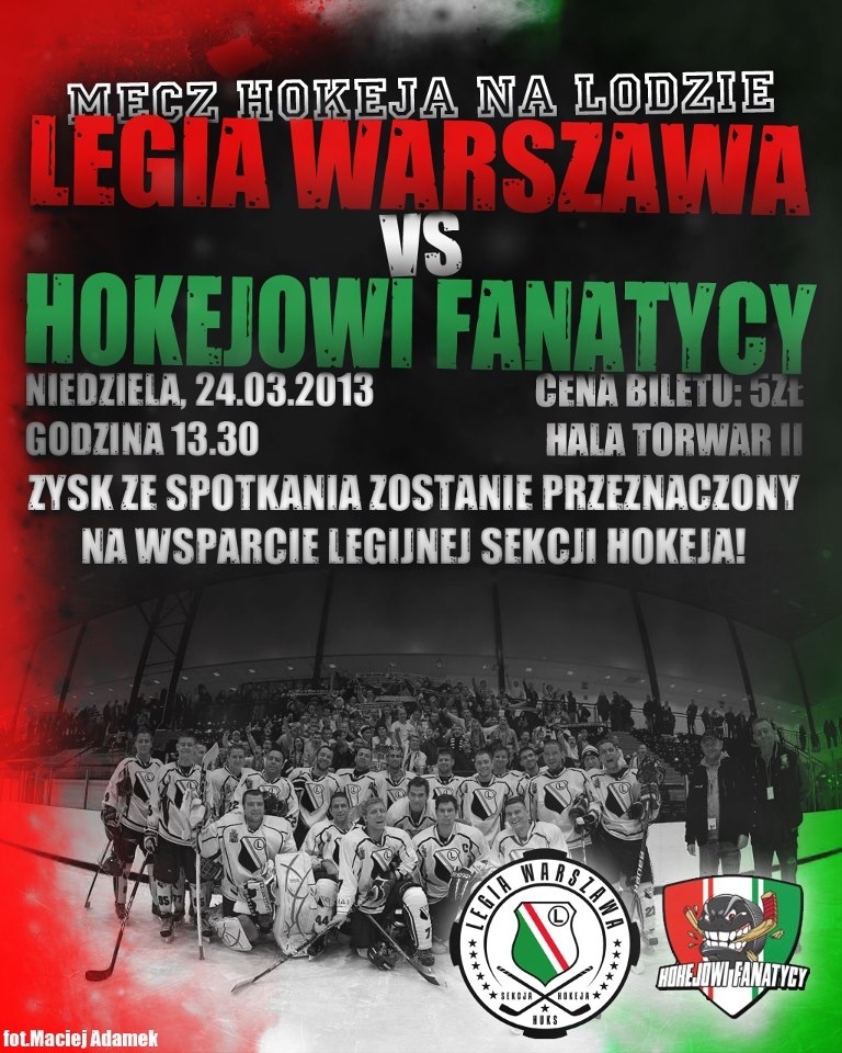 News: Hokej: Mecz Legia Warszawa - Hokejowi Fanatycy