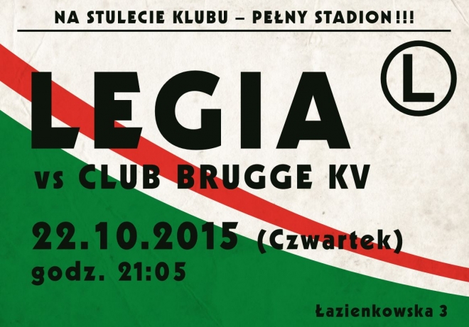 Bilety i plakaty na mecz z Brugge i Lechem