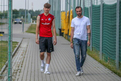 Jakub Zieliński Pierwszy trening Jeana Pierra Nsoma z Legią