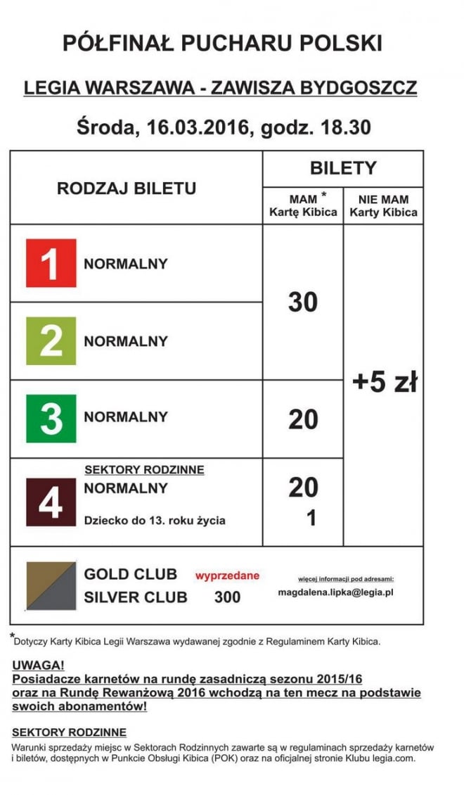 Bilety na mecz z Zawiszą - ponad 20 tys. zajętych miejsc