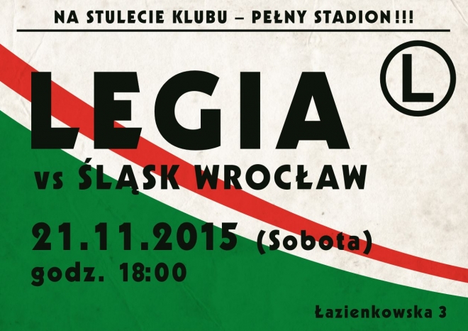 Plakaty i bilety na mecz ze Śląskiem