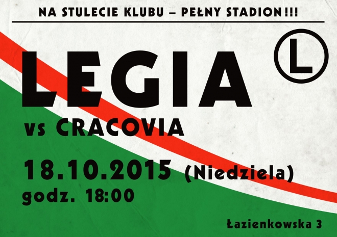 Plakaty i bilety na mecz z Cracovią