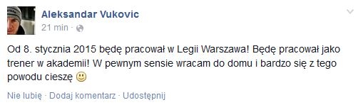 Aleksandar Vuković będzie trenerem w Akademii