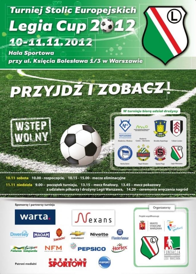 Legia Cup 2012 - podział na grupy